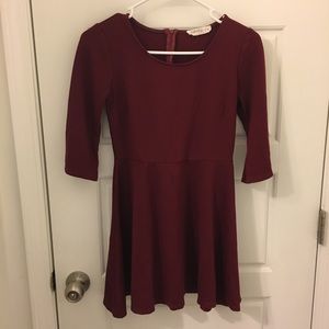 🔴 Rokoko Burgundy Mini Dress 3/4 Sleeve